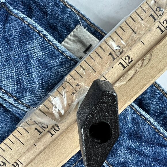 Letter To Juliet Jean Shorts Womens 29* High Rise Bermuda Blue Denim Jorts Tag M - Picture 15 of 16